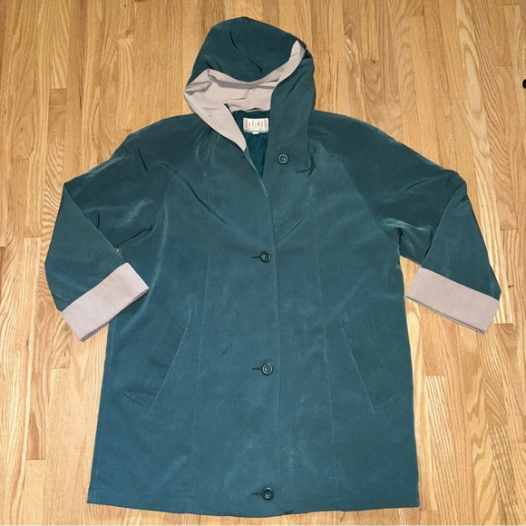 Braemar Jeremy Scott Petites Vintage Oversized Button Up Jacket Coat with Hood - Picture 1 of 6